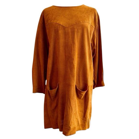 Isabel Marant Dresses & Skirts - Isabel Marant Goat Suede Mini Shift Dress Size 40 US 8 Leather Tan